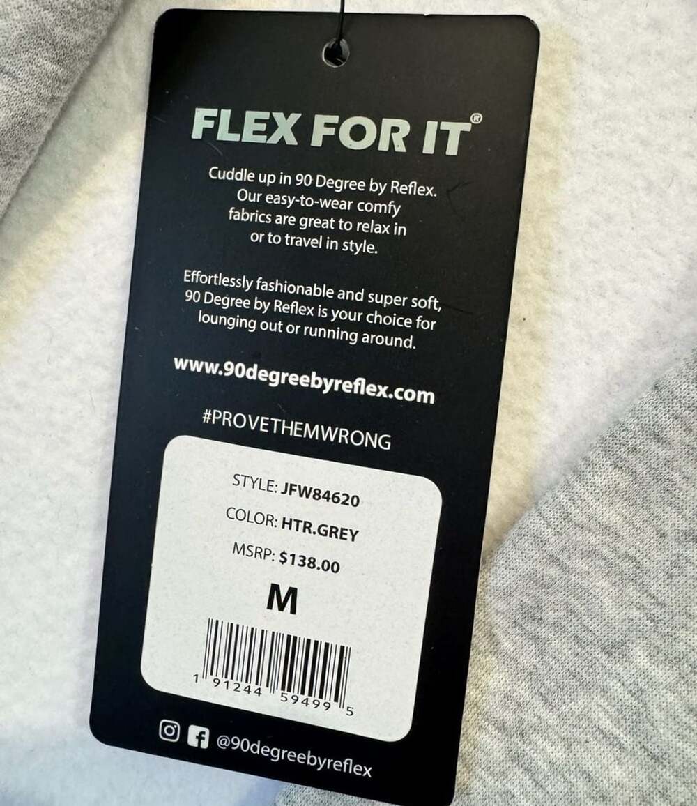 90 Degree by Reflex Women’s M Gray Fleece Lined Full Zip Hooded Jacket NWT - Picture 2 of 8